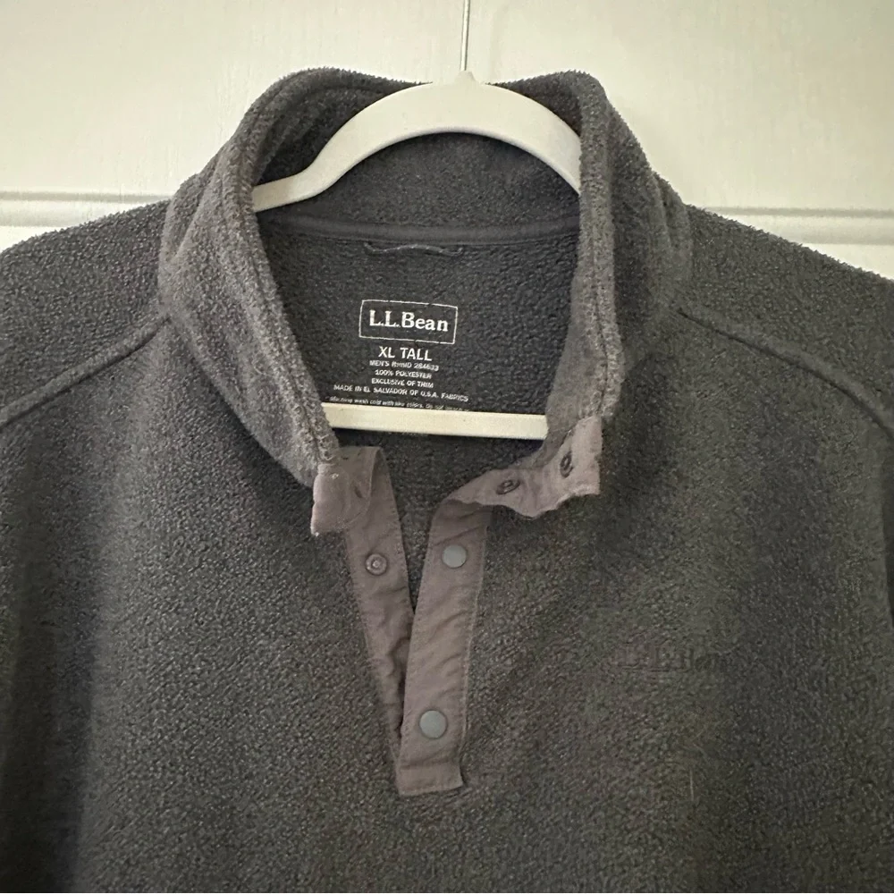 L.L.Bean Vintage Polartec Sweater Fleece Pullover Size XL Tall Charcoal Grey